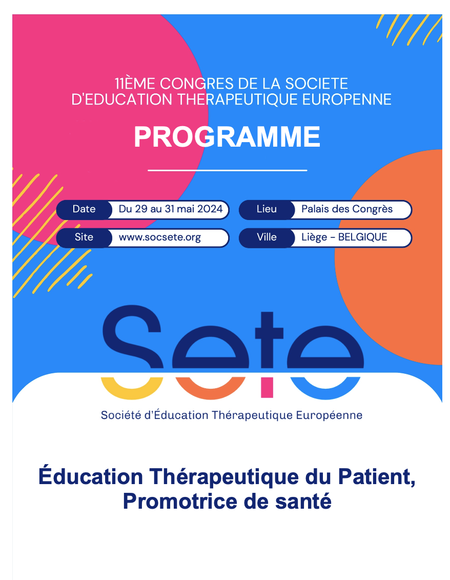 Dernière version du programme du Congrès de la SETE (29 au 31 mai 2024 à Liège)