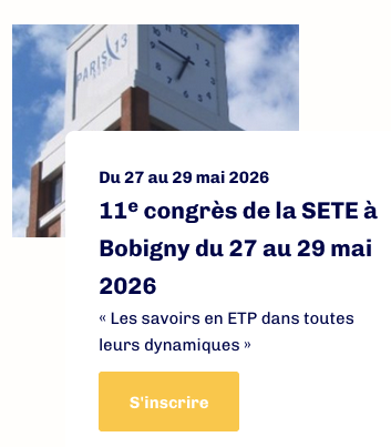 11e congrès de la SETE à Bobigny du 27 au 29 mai 2026