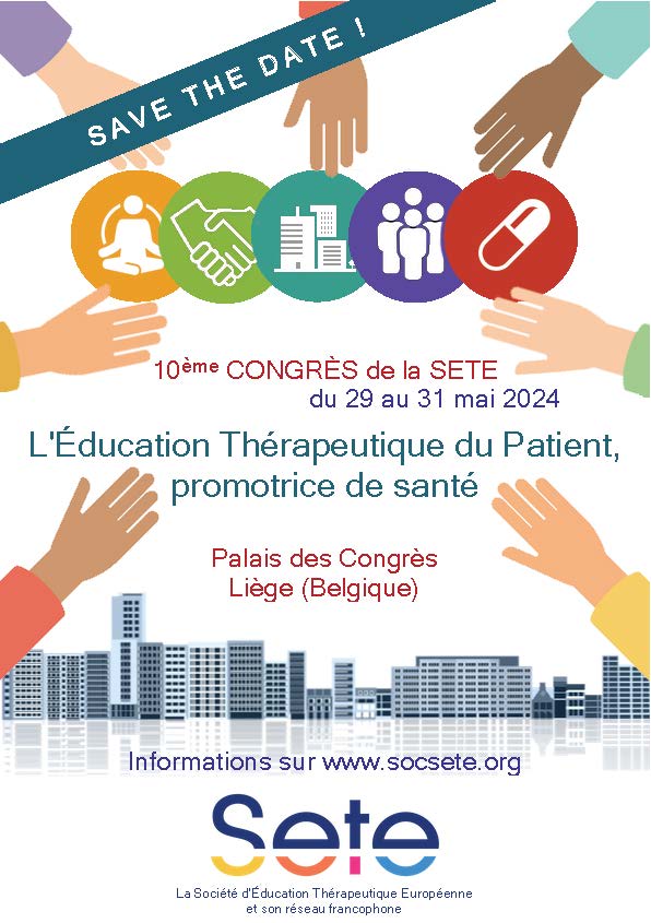 La Société d’Éducation Thérapeutique Européenne organise son 10e congrès à Liège (Belgique)